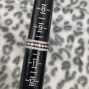 Set of 3 silver tone with Swarovski crystals rings